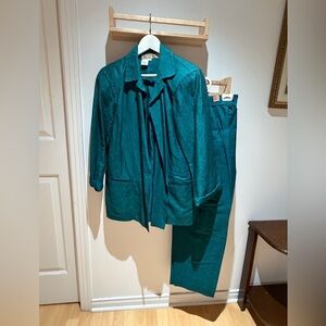 Perry Ellis Deep Teal Women Suit Set